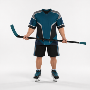 Tenue d'équipe de hockey sur glace : Maillot personnalisé en polyester respirant, sublimation, grandes tailles, prêt pour le match, vêtements de sport, commande en gros - Product Image 2