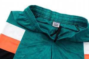 PADA PRIME Ensemble de maillot de basket-ball vert à col en V pour hommes, vêtements de sport en maille respirante à manches courtes - Product Image 3
