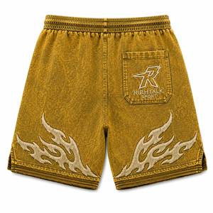 Pantalones Cortos Deportivos para Hombre, Diseño de Llama con Relieve Dorado, Cintura Elástica con Cordón, Transpirables, Peso Medio, para Verano - Product Image 2