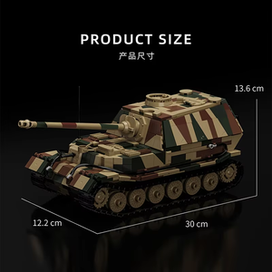 97023 1750 Piezas MOC Ww2, Bloques de Construcción de Tanque Destructor Ferdinand Militar de la Segunda Guerra Mundial, Modelo de Ladrillos para Armar, Juguetes para Niños, Set de Regalo de Navidad - Product Image 5