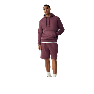 Shorts Bermuda Homme en Coton Violet Uni, Taille Élastique Décontractée, Coupe Mi-Haute avec Poches, Respirant, Style Tricoté - Product Image 1