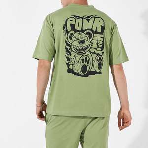 Mejor oferta en línea a nivel mundial: Conjunto de pantalones cortos de verano para hombre, personalizados con diseño impreso, de color sólido, de algodón, de media manga. - Product Image 6