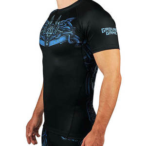 เสื้อรัดกล้ามเนื้อสำหรับกีฬา MMA แบบสั่งพิมพ์ลายได้ แขนยาว ผลิตจากผ้าสแปนเด็กซ์/ไนลอน คุณภาพสูง สำหรับทุกเพศ สามารถเลือกสีและขนาดได้ - Product Image 2