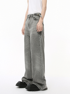 Pantalones Vaqueros Anchos de Mezclilla 100% Algodón de 14 Oz para Hombre, Fabricante OEM, Estilo Urbano, Talla Grande - Product Image 2