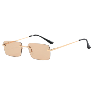 High End Luxury Rectangular Frameless <b>Sunglasses</b> Cool Street Photos Trendy Women's <b>Sunglasses</b> - Product Image 5
