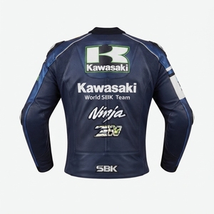 Men’s Rawasaki Cowhide Leather <b>Racing</b> <b>Jacket</b>/Chaqueta MotoCP Style CE Level 2 Armor Motorcycle Track Riding Protective Gear CE - Product Image 2