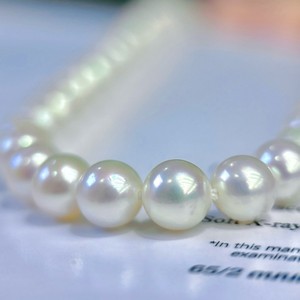 Collier de perles d'eau douce nucéifiées de 7-8 mm avec boucle en argent S925 à forte luminosité, perles presque rondes A2-Défectueuses, vente en gros - Product Image 2