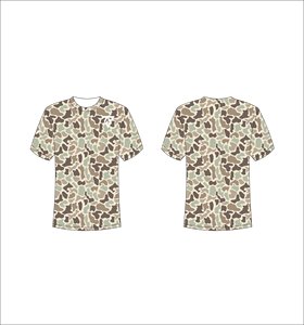 Camiseta de Manga Corta con Estampado de Camuflaje para Hombre, Cuello Redondo, Corte Regular Informal, Transpirable, de Poliéster Tejido - Product Image 1
