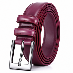 Cinturón Formal Occidental de Cuero Genuino para Hombre, Hebilla de Acero Inoxidable con Patrón Floral, Duradero, Ancho de 3-3.5cm, Longitud Personalizable - Product Image 4