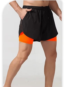 Trendy Double <b>Layer</b> Shorts for Summer Fitness Men’s Compression Workout Shorts Wholesale Durable Two in One Athletic Shorts - Product Image 1