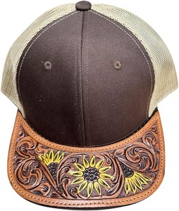 Diseñador de alta calidad Tooled a mano Mejor sombrero de camionero de cuero Western Flatbill Style Cap Mejores ideas de regalos para unisex - Product Image 1