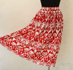 กระโปรงแม็กซี่ผ้าฝ้ายลายพิมพ์เพสลีย์สไตล์วินเทจสำหรับผู้หญิง สวมใส่สบาย ระบายอากาศได้ดี เหมาะสำหรับฤดูร้อน มีเชือกผูกเอว - Product Image 1