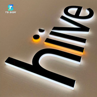 Letras de Canal LED con Efecto Halo Regulable, Letrero Acrílico Retroiluminado para Restaurante, Bar, Hotel, Logotipo Luminoso, Letrero con Nombre Comercial Iluminado