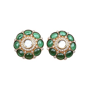Worldwide Exporter Best in Selling Ethnic Wear Glamorous White Floral Shape <b>Studs</b> Polki <b>Earrings</b> <b>for</b> <b>Women</b> at Exclusive Price - Product Image 1