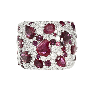 Luxury Women's 925 Silver Cuff <b>Bracelet</b> With <b>Ruby</b> And Diamond Party Jewelry - Product Image 3