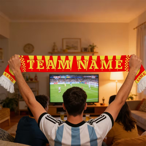 Écharpes de football tricotées double face en acrylique pour supporters des équipes nationales, avec service OEM - Product Image 3