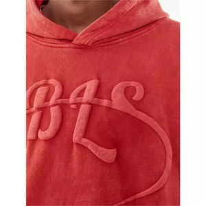 Sweat à capuche pour homme avec impression en relief, design personnalisé, en molleton de coton, avec faible MOQ - Product Image 5