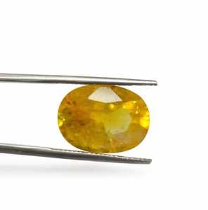 พลอยแซฟไฟร์สีเหลืองทรงรีธรรมชาติสำหรับทำแหวน - Product Image 2