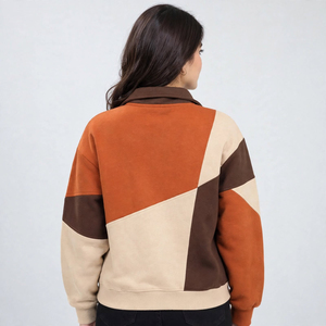 Sweat-shirt demi-zip pour femme de haute qualité, en tissu polaire doux premium, col au design moderne, coupe décontractée, vêtements personnalisés, vente en gros OEM - Product Image 2