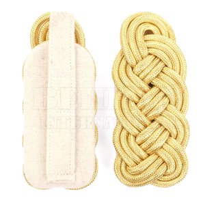 Épaulettes dorées tressées à coudre, épaulettes de cérémonie, insignes de grade, décorations d'uniforme en tissu tissé, badges brodés classiques - Product Image 5