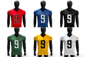 Camiseta Deportiva de Fútbol Americano con Estampado Rojo y Nombre del Equipo Personalizado, Nueva Llegada Verano 2026, Secado Rápido, Informal - Product Image 4