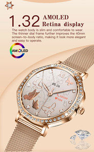 <span class=keywords><strong>Montre</strong></span> connectée KC98 2026 pour femmes, écran AMOLED 1,32'', fonction d'appel Bluetooth, cadeau tendance pour femmes et filles - Product Image 4