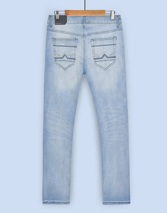 Pantalon en jean pour homme, coupe classique, tissu extensible en coton respirant, durable, décontracté, à porter tous les jours, pantalon de mode pour toutes les saisons - Product Image 4