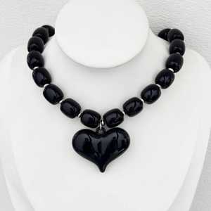 Collier de luxe en résine ovale irrégulière, teinte à la main, éco-responsable, pour la clavicule, accessoires de mode grand format - Product Image 6
