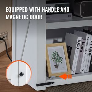 Porta USB bianco a 3 livelli del tavolo della fattoria porta comodino quadrato comodino comodino armadietto per soggiorno camera da letto - Product Image 5