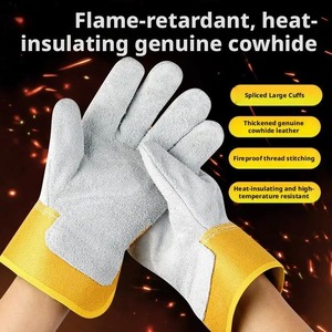 Gants de travail de sécurité EPI en cuir de chèvre certifiés EN420, anti-coupure, doublure en coton, 10 pouces, sans silicone, directement de l'usine - Product Image 4