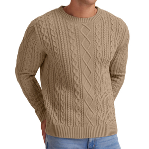 Fournisseur direct d'usine, pulls en tricot pour hommes sur mesure en gros, automne-hiver, pulls 100% coton pour hommes - Product Image 4