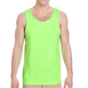 เสื้อกล้ามคอกลมสีดำสำหรับผู้ชาย แบบลำลอง ถักทอ สีพื้น ผ้าฝ้าย - Product Image 3