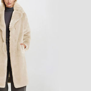 Chaquetas de Mujer de Alta Calidad, Última Moda, Abrigo Largo de Piel de Oveja con Cuello de Piel de Zorro, Ropa Exterior de Cuero para Invierno - Product Image 2