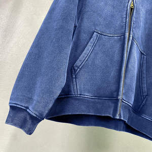 Sudadera con capucha vintage de lona teñida lisa de 500 g/m² para mujer, de algodón, estilo casual, con lavado ácido, OEM, para invierno, venta al por mayor, nueva y personalizada. - Product Image 6