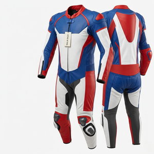 Combinaison de moto en cuir de vachette avec protections intégrales OEM & ODM - Product Image 6