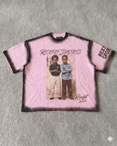 Camiseta Deportiva Rexfit Personalizada con Estampado Vintage, Cuello Redondo, Unisex, Deportiva, Corta, de Algodón, Tie Dye, Oversize, para Hombre - Product Image 2