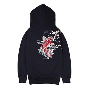 เสื้อสเวตเตอร์มีฮู้ดสีดำสำหรับผู้ชายพิมพ์ลายมังกรสไตล์จีนสวมใส่ในฤดูใบไม้ร่วงผ้าฝ้ายถักทรงพอดีตัว - Product Image 5