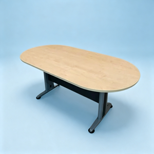 Oval Extendable Convertible Knocked-down Conference <b>Table</b> MDF Top Metal Legs Modern <b>Office</b> Furniture for Boardrooms Commercial - Product Image 1