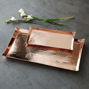 Pure Copper Hammered Food Serving <b>Tray</b> For Home Hotel And Restaurant Use Tabletop Snacks & Drinks Serving <b>Trays</b> - Product Image 6