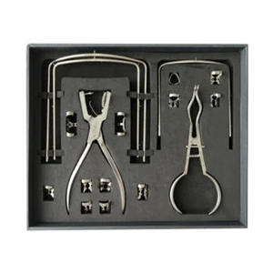 Juego de perforadores manuales de dique de goma dental para ortodoncia Metal Med Corporation, herramienta de barrera estriada ligera de 5 posiciones - Product Image 2