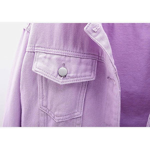 Chaqueta vaquera morada para mujer, abrigo vaquero lavanda oversize, ropa exterior de moda para mujer, corte holgado, informal, con botones, nueva - Product Image 6