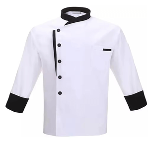 Veste de Chef Unisexe WASI SPORTS en Toile Polyester/Coton à Manches Longues et Boutons sur le Devant, Couleur Personnalisable pour Restaurant - Vente en Gros - Product Image 1