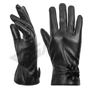 Gants en cuir marron pour femme, en peau de mouton, de marque, pour l'hiver, design fabricant, pour moto, mode et habillage - Product Image 2