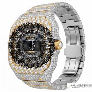 Montre de luxe sportive et tendance, style antique, en alliage et acier inoxydable, avec moissanite et cristal de saphir, mouvement à quartz analogique, cadran carré de 38 mm, bracelet de 20 mm - Product Image 5