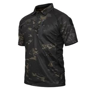 Men's Camouflage Short Sleeve Polo <b>Shirt</b> Slim Fit Quick Dry Workwear Style Knitted <b>Polyester</b> Collar Design - Product Image 1