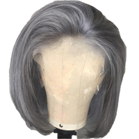 CDYHAIRVN Perruques frontales brésiliennes cheveux humains Offre Spéciale gris droit Bob Double dessiné Transparent HD Full Lace Front perruques
