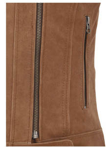 แจ็คเก็ตหนังแกะพิมพ์ลายคุณภาพสูง น้ำหนักเบา สำหรับผู้หญิง ระบายอากาศได้ดี หนังแท้ 100% ปักลายถัก - Product Image 4