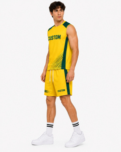 <b>Men</b> Summer Two Piece <b>Shorts</b> <b>Set</b> Custom Sleeveless Sports <b>Top</b> Breathable Athletic Gym Training Casual Outfit - Product Image 3