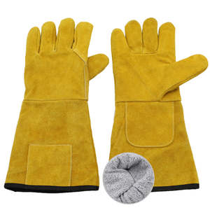 Cowhide Leather Durable Safety Construction Gloves for Work <b>Gardening</b> Welding Protections palm welding gloves for men - Product Image 3