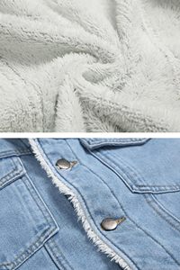 OEM Custom Front Logo Waterproof Breathable Denim Jacket for <b>Men</b> Winter High Street Fashion Cotton Blend Fitted Long Sleeve - Product Image 3